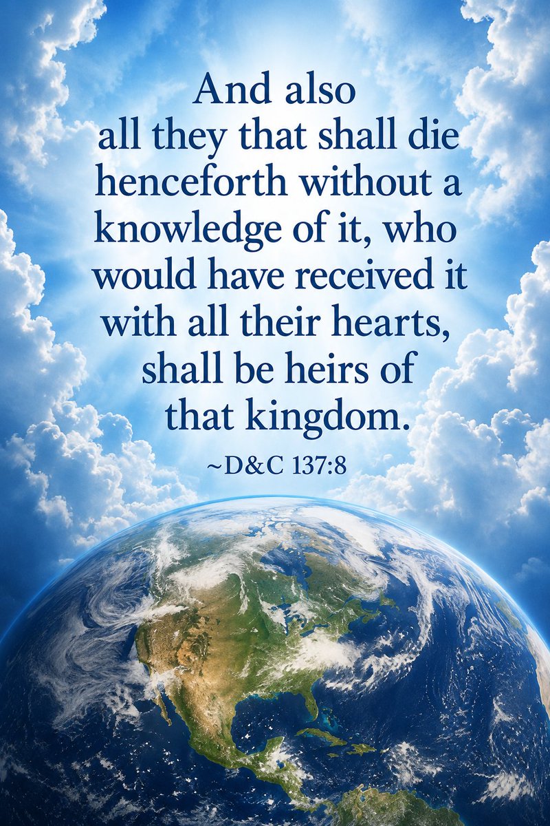 EyeonChrist's tweet photo. #CHRIST: HEIR GIVER
All who have died without a knowledge of this gospel, who would have received it if they had been permitted to tarry, shall be heirs of the celestial kingdom of God~Jesus Christ, D&amp;C 137:7 https://t.co/7IgcqHnRBv