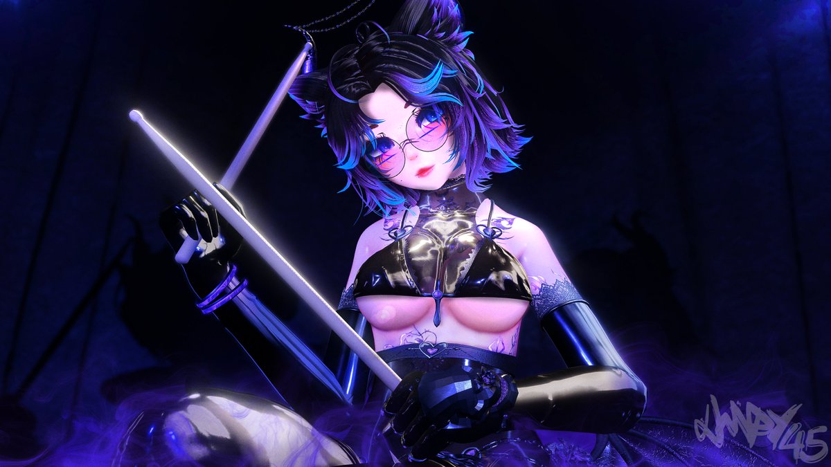Umpy45_'s tweet photo. Noisy night🎶 #vrchat #vrcft https://t.co/ZkzdiVNE5I