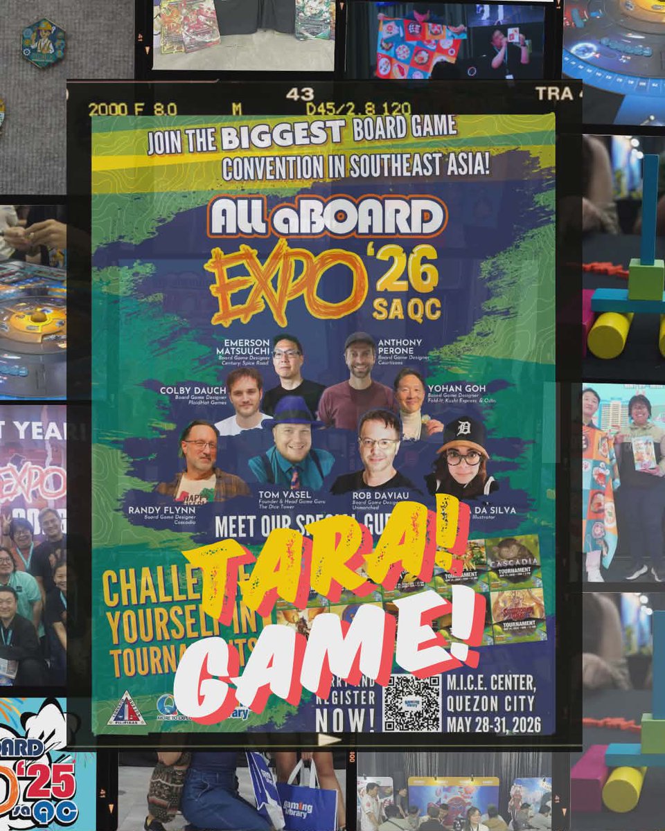 MonkeyplaysPH's tweet photo. 4 DAYS TO GO bago ang pinakamalaking board game Expo sa Pinas at sa Southeast Asia!

ALLABOARD EXPO 2026
📍M.I.C.E. Center, Quezon City
📅 May 28 - 31, 2026
LINK : https://t.co/v3TMAMeJyL

TARA! GAME! 

SEEYOU!

#allaboardexpo2026 #boardgames #boardgameph #gaminglib #taragame https://t.co/f1DA7xo0qV