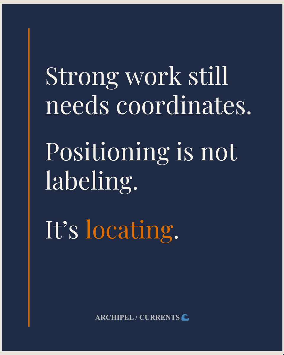 carawaterfall's tweet photo. 🌊 Grant Lab #4 is live.
Positioning isn't branding.
It's helping a reader understand where the work sits, what conversation it enters —and what it changes. 
Strong work still needs coordinates.
Read → https://t.co/E6HzEUWSKA
#GrantLab #Archipel #CreativePractice #PoetryCommunity #ArtsFunding