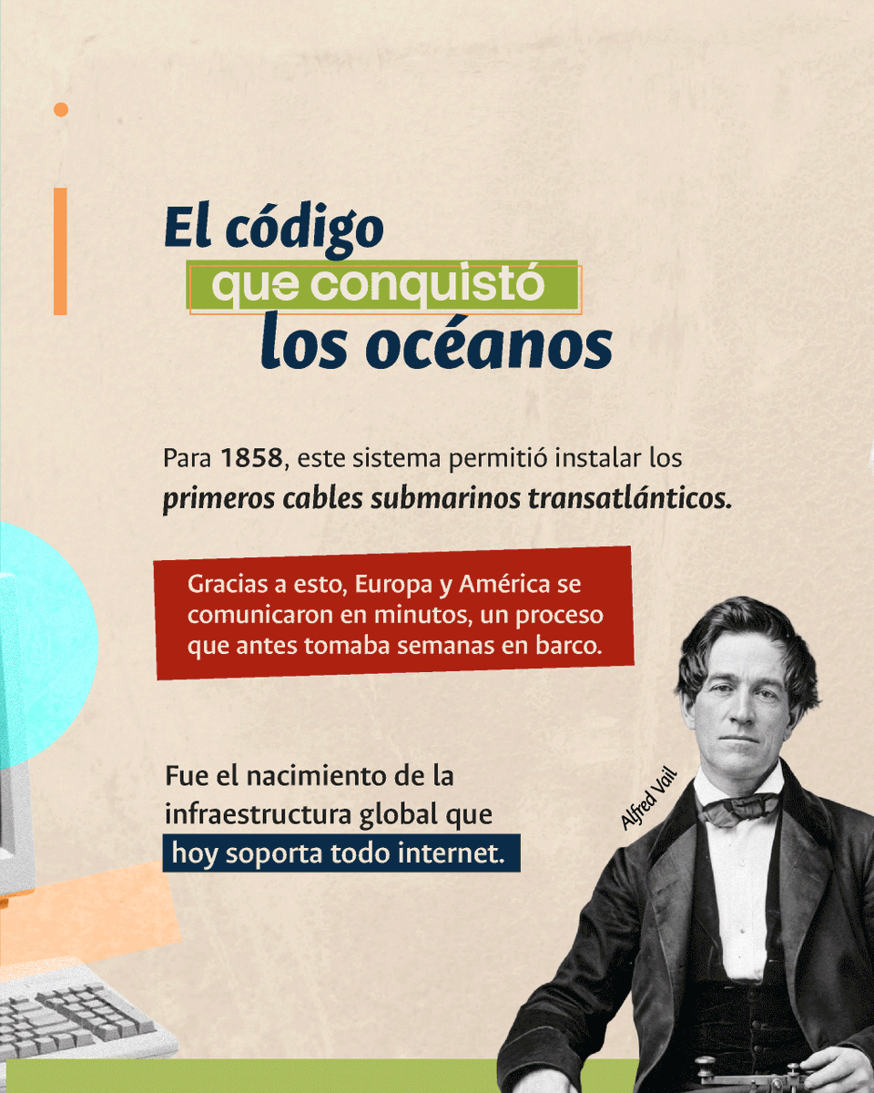 divulabunal's tweet photo. Hoy, en el Día del Código Morse, viajamos desde el telégrafo hasta la fibra óptica para recordar cómo la comunicación fue ganando velocidad, alcance y precisión. https://t.co/RGppsC9iSJ