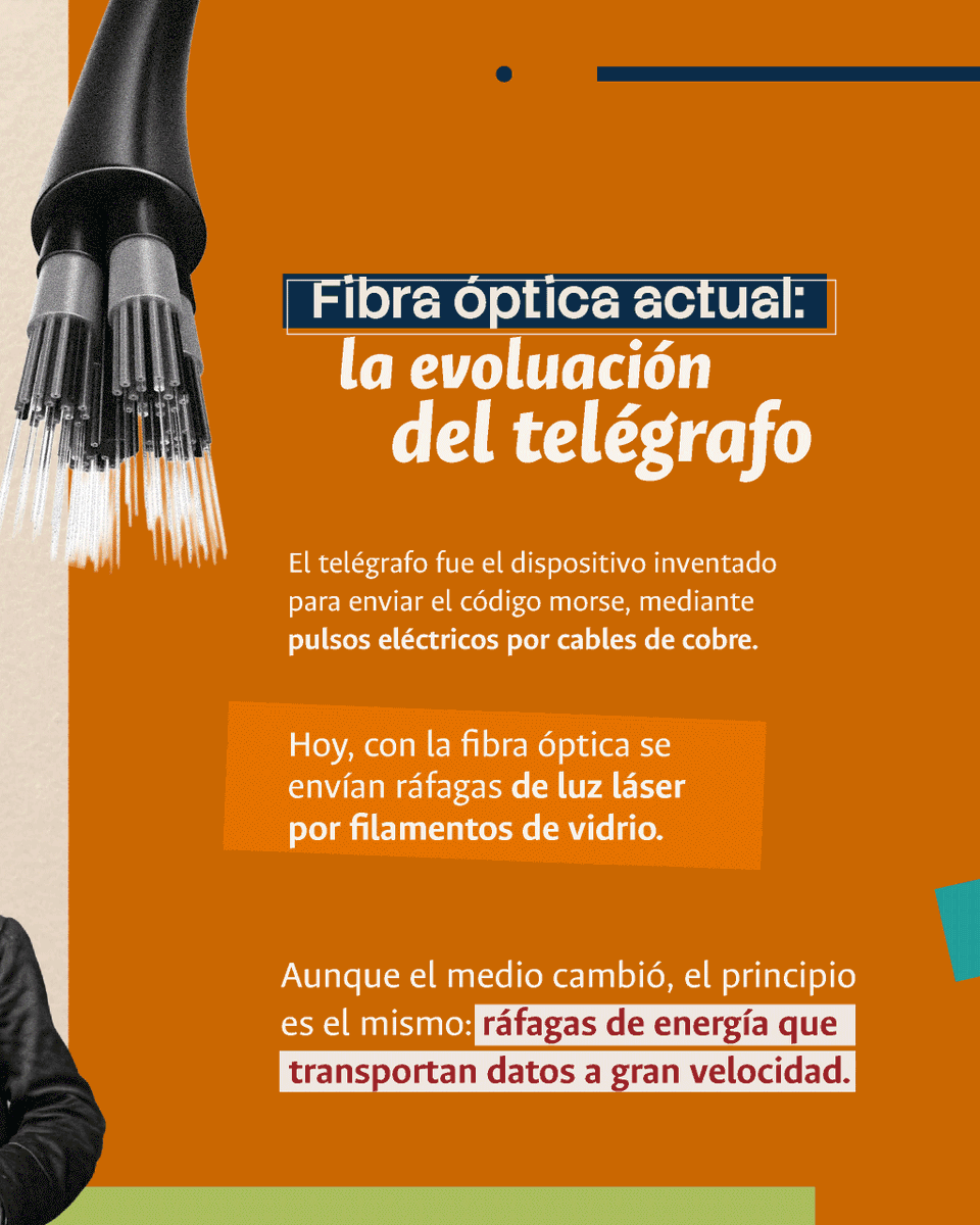 divulabunal's tweet photo. Hoy, en el Día del Código Morse, viajamos desde el telégrafo hasta la fibra óptica para recordar cómo la comunicación fue ganando velocidad, alcance y precisión. https://t.co/RGppsC9iSJ