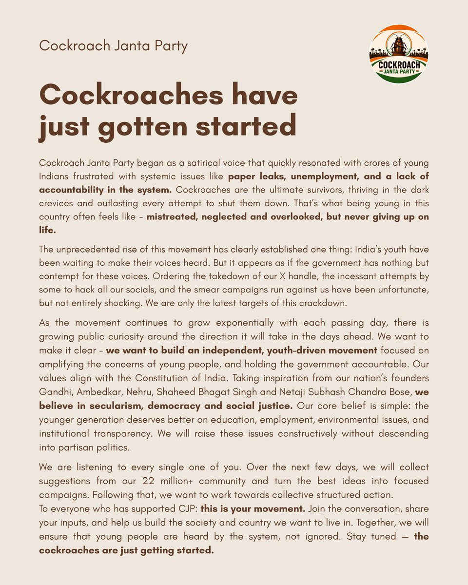 Cockroach is Back tweet media