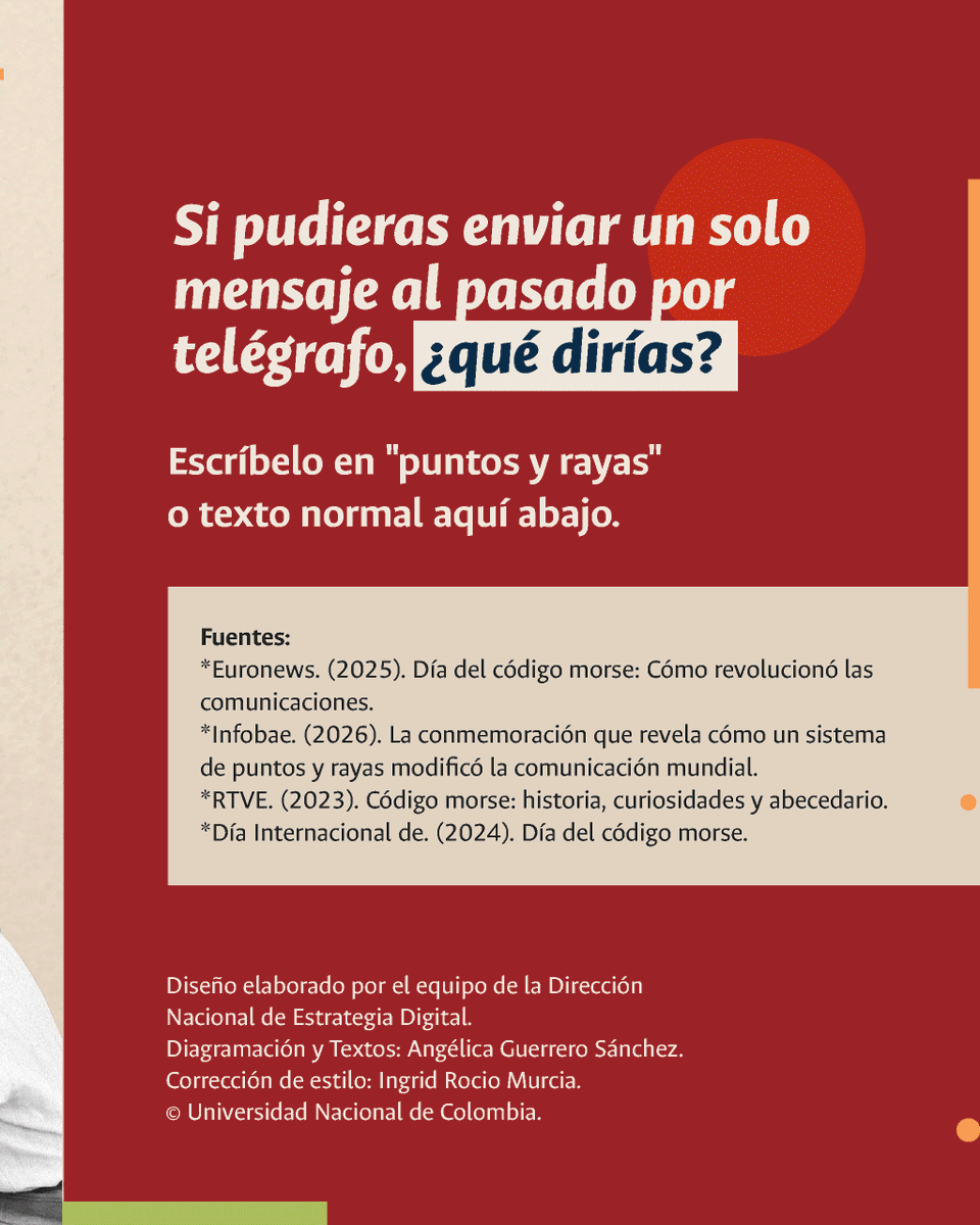 divulabunal's tweet photo. Cuéntanos en los comentarios: si pudieras enviar un solo mensaje al pasado por telégrafo, ¿qué dirías? ⏳ https://t.co/UQdtCjJlOZ