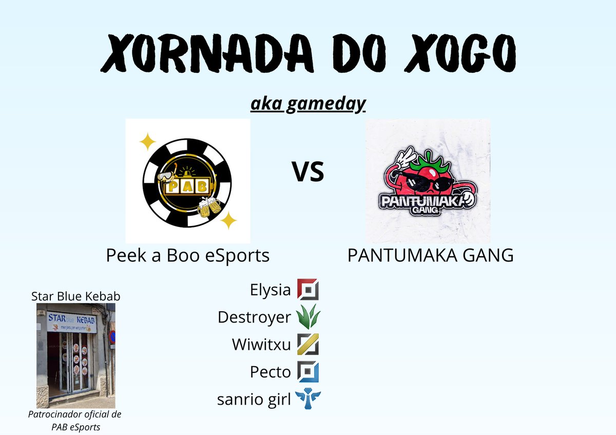 PABeSports's tweet photo. hola bom día

gameday y tal

jugamos contra un equipo comida rico rico y con fundamento (arguiñano type shit)

para ver la recetilla de monsieur chef Peek-A-Boo, diriganse a https://t.co/eyKdbNUS7e

hoy a las 20h https://t.co/ltDy4AYxub
