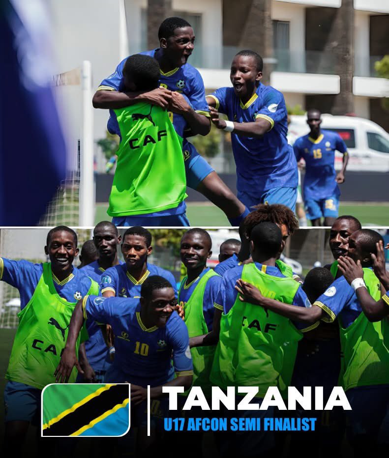 MickyJnr__'s tweet photo. Into the AFCON U17 semis:

• Tanzania 🇹🇿
•
•

Tanzania, the first nation to book their spot, now among the final four as the road to the title heats up in Morocco. 

Three more places..

#AFCONwithMicky #AfricanFootball https://t.co/vAsl6oh69s