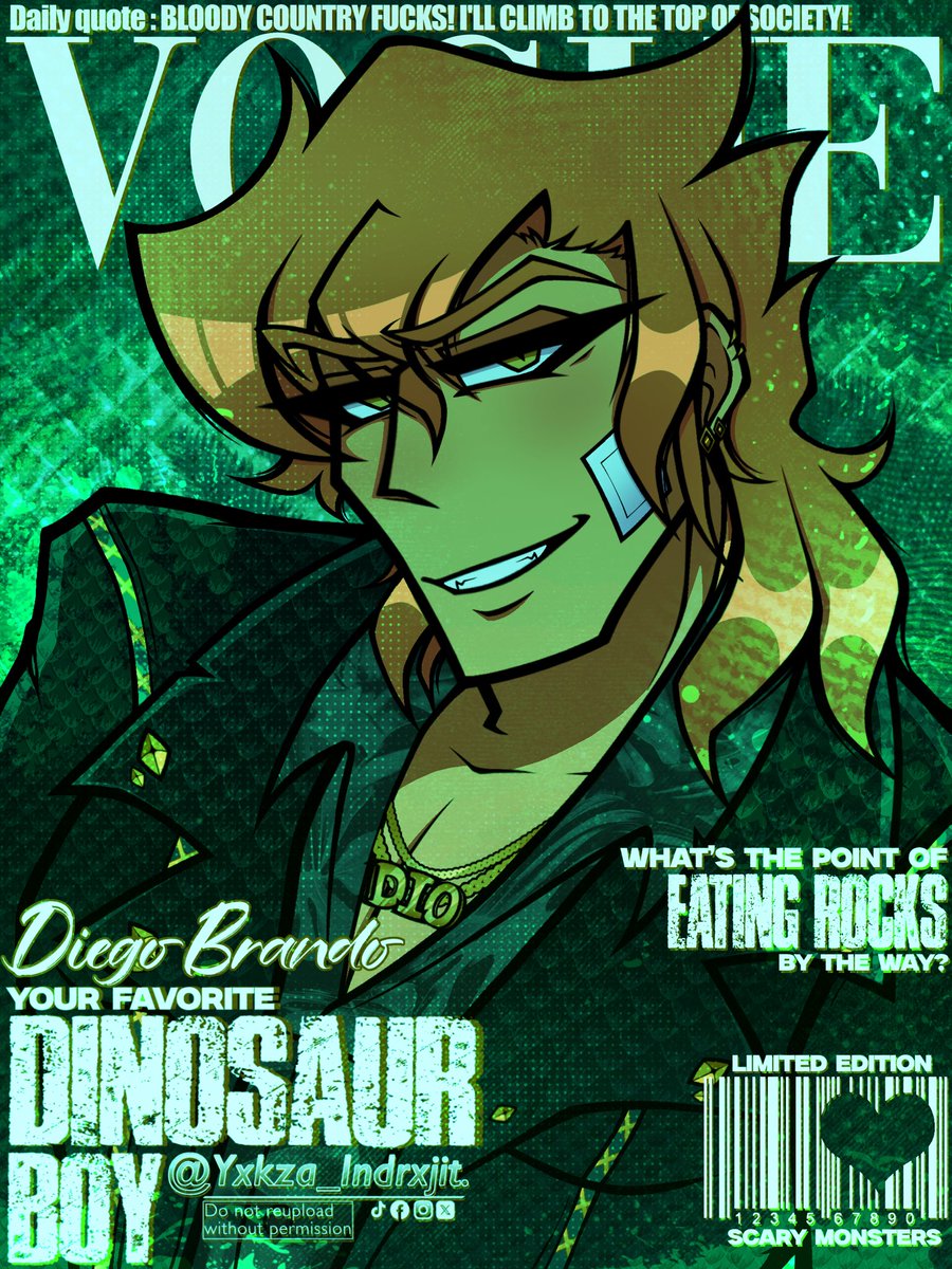 Yxkza_Indrxjit's tweet photo. Dinosaur Boy. 🦖
#jjba #steelballrun #diegobrando #sbr #Jojosbizarreadventure https://t.co/VTqBGxQLpy