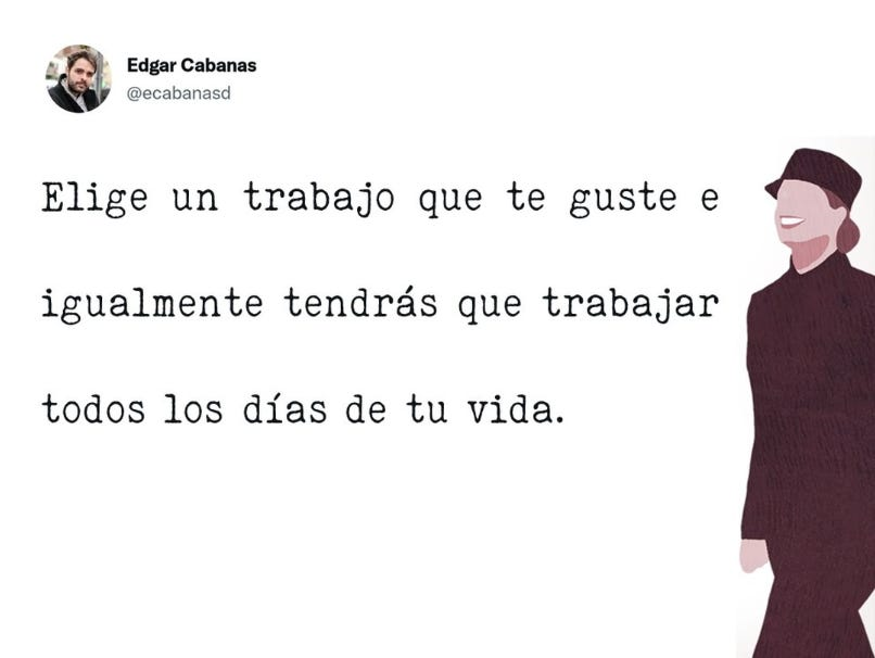 FdezRamirezTDAH's tweet photo. "Lo decepcionante es caer en la cuenta de que el #trabajo no es el motor de la vida, sino su freno; lo decepcionante es haberse caído del caballo y haberse dado cuenta de que “habiamosido engañado“; porque si hay algo que los jóvenes han comprendido es que trabajo y vida, vida y trabajo, siguen caminos distintos e incluso incompatibles, y que si ponemos el esfuerzo y las ganas en uno lo quitamos del otro."
Una nueva sensibilidad laboral 
@ecabanasd 
https://t.co/XrBrya1uhB