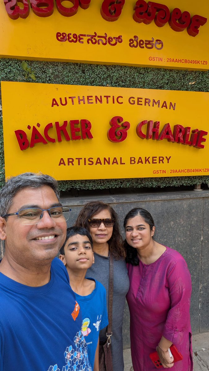 Netra's tweet photo. Tried a rhubarb & kaffir‑lime Berliner at a German bakery in #Bengaluru for the first time -: thanks @vinayakh and Vrinda! Loved spotting #Subko Coffee Roasters here too. :) https://t.co/Q4fzVflbG3