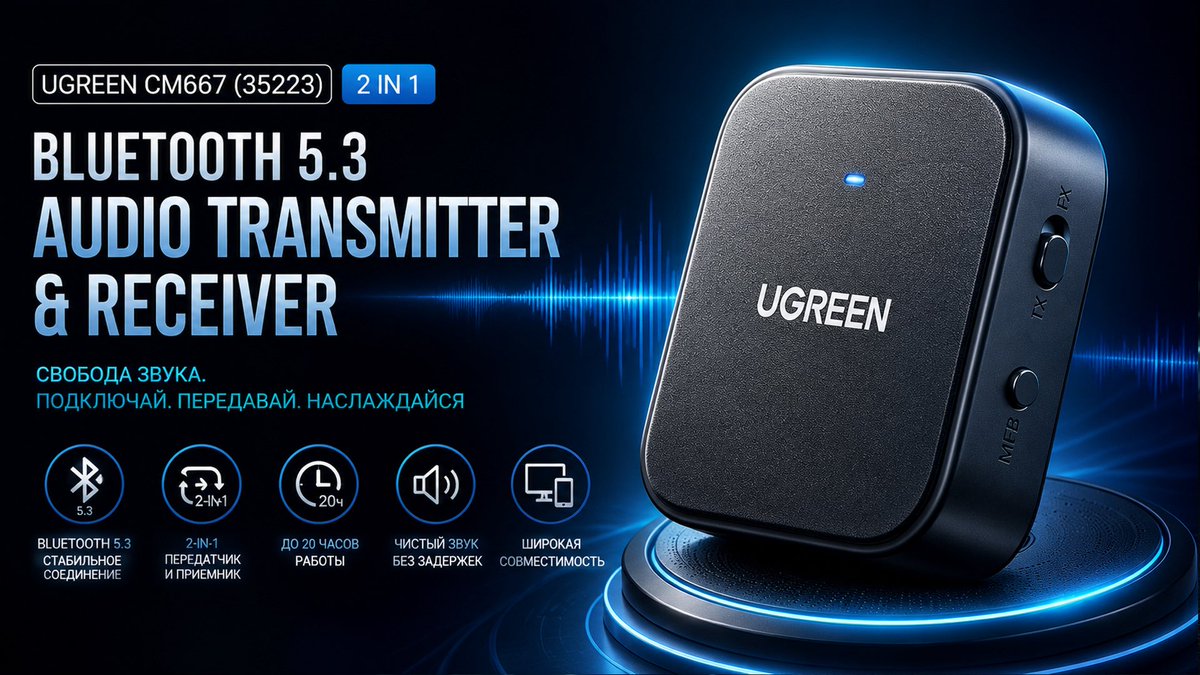 Evilgen21's tweet photo. UGREEN CM667 (35223) - Аудио Bluetooth приемник-передатчик / Bluetooth A... https://t.co/PtahsAJ2UP https://t.co/WVGv2Gkiya