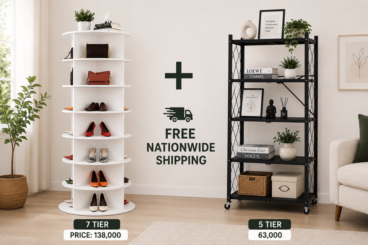 WunmiWonka's tweet photo. Noticed our customers were buying the 360 display rack and the Foldable Shelf so we made the shipping free for both 🥳

To order 

Please click or send a message to @Shoepify 

https://t.co/RIvKqRgelY https://t.co/ALRnwgKVYw