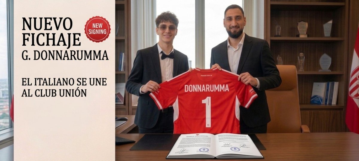CAUnionSantaFe's tweet photo. 🚨 NUEVO FICHAJE 🚨

Gianluigi Donnarumma ya es nuevo jugador de la ROJIBLANCA. ❤️🤍🧤

Jerarquía, seguridad y un muro bajo los tres palos para defender nuestros colores. 🔥⚽

Bienvenido al Tate, Donnarumma.
VAMOS UNIÓN. ❤️🤍

 #VamosTate #Rojiblanca #NuevoFichaje #Donnarumma https://t.co/bk9tGyS71o