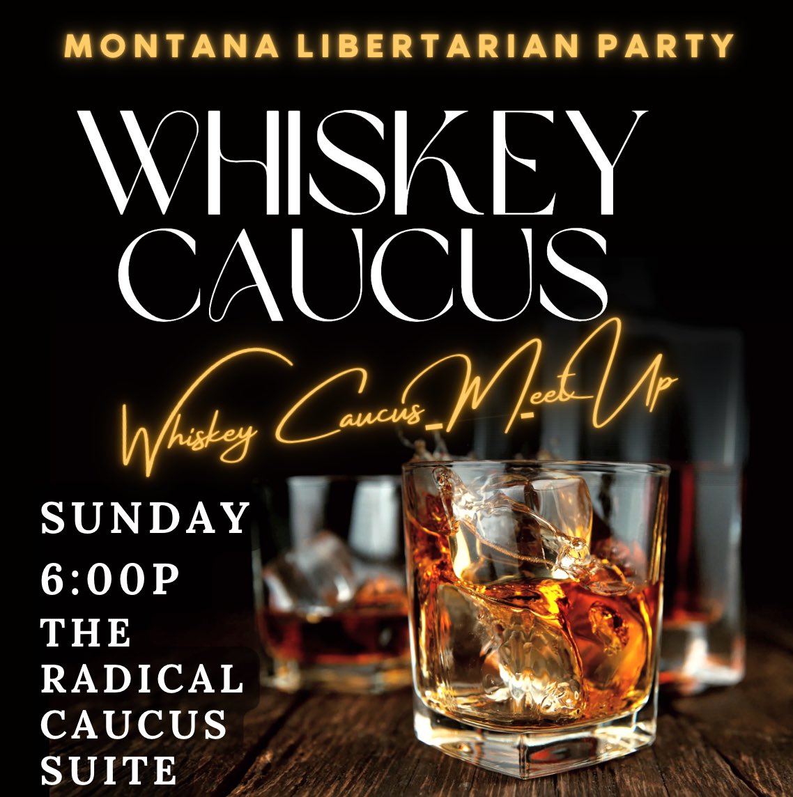 LPRadicals's tweet photo. Two events in the LPRC suite tonight (Amway tower 2680):

Whiskey caucus tasting (bring your local bottle!) at 6pm. 

@povertarians Pizza Party for those skipping the Gala starting at 7:30. 

The pizza thing will of course segue into a late-night social per usual. https://t.co/UDW8bGSFMx