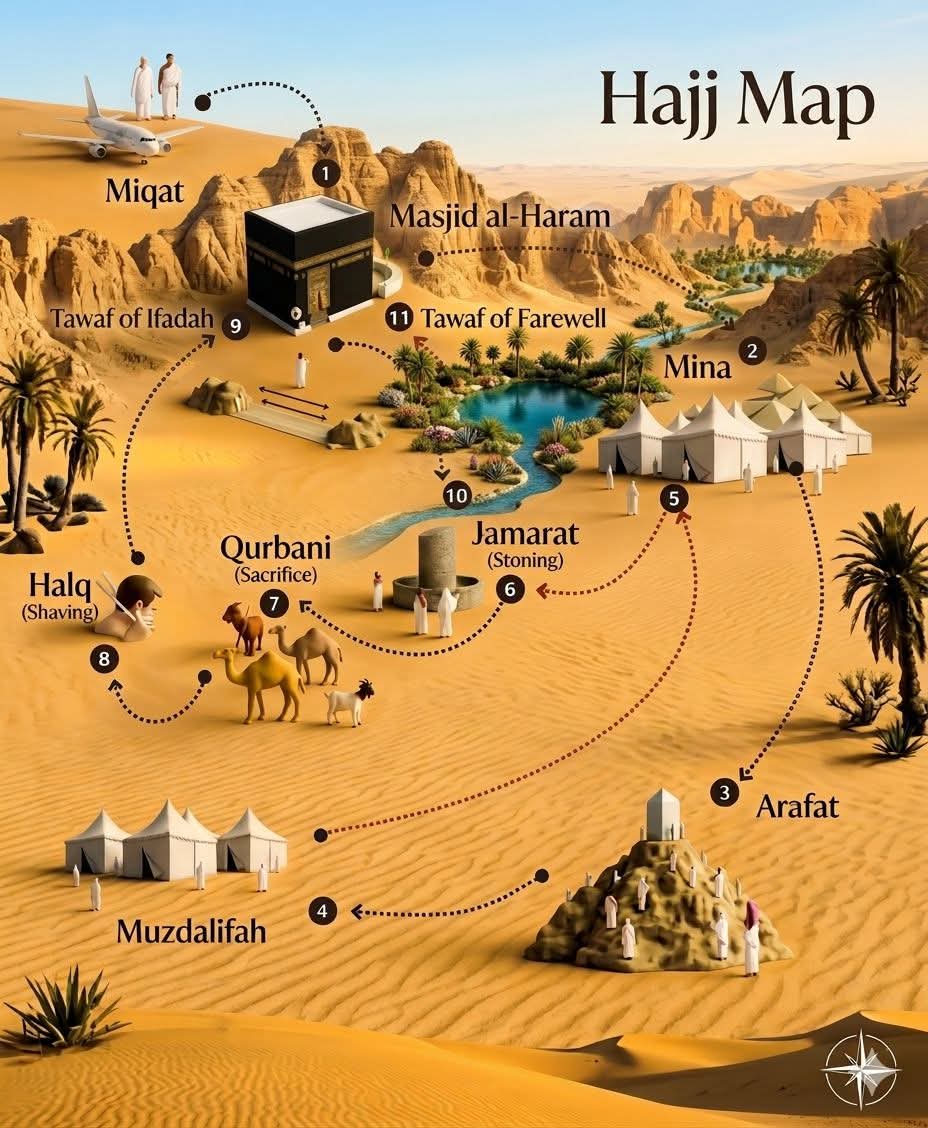 islamicfreedom's tweet photo. The Hajj Map.. https://t.co/tDgW1GkEAK