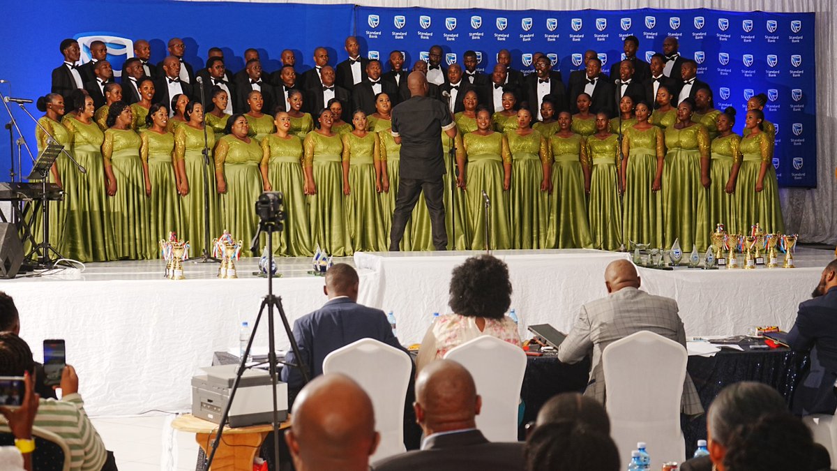 StandardBankSZ's tweet photo. There is nothing quite like the energy when the Large Section performs 🎶. 
Congratulations to all the choirs for an incredible showcase and for raising the bar to new heights! 💙✨
#ChoralChampionship #BlueLove https://t.co/jJyQm7nZdN