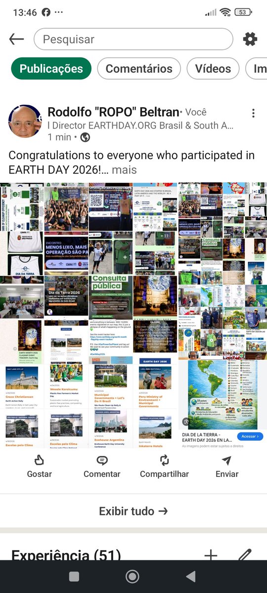 RodolfoBeltran's tweet photo. Congratulations to everyone who participated in EARTH DAY 2026!

Your actions reflect the valuable work you do every day of the year for our planet, for quality of life, and for the preservation of all living beings and nature. https://t.co/UOQnrHgnge