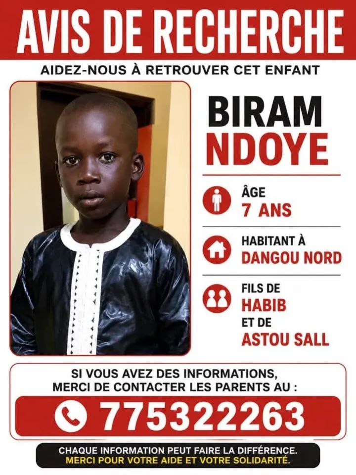 Avis de Recherche Senegal tweet media