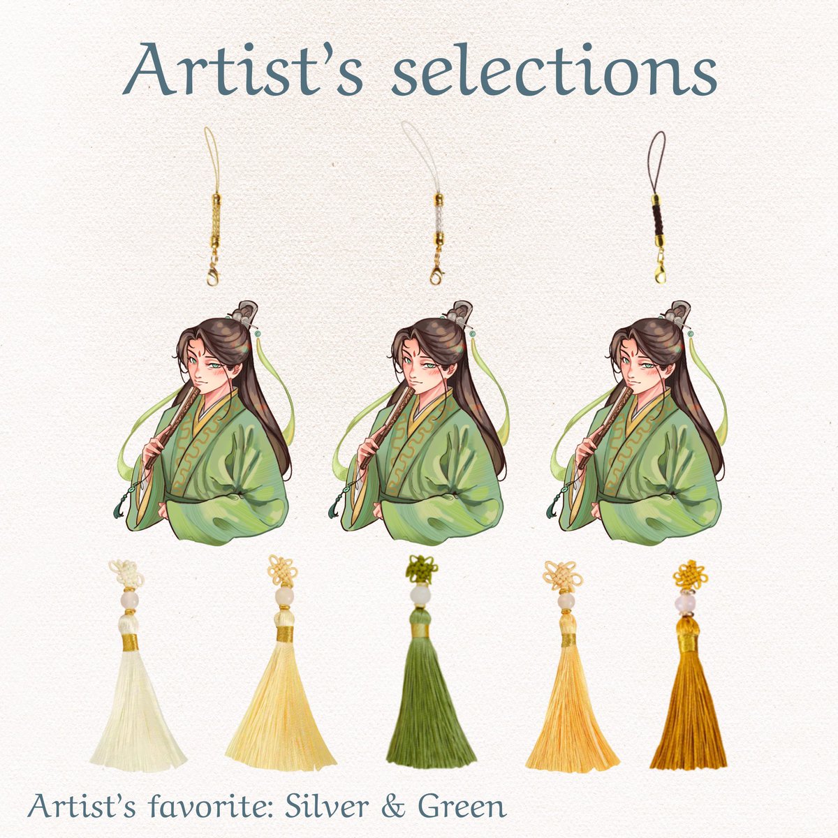 Virinali's tweet photo. danmei wooden charms preorders are readyyy 🎐

on preorder you can customize the color of the tassel! I do this once a year, so don’t miss out and have fun :))

🗓️ closing Jun 14th
♥️ freebie clear sticker with every charm
🔗 below! https://t.co/hrLmqH0tS7