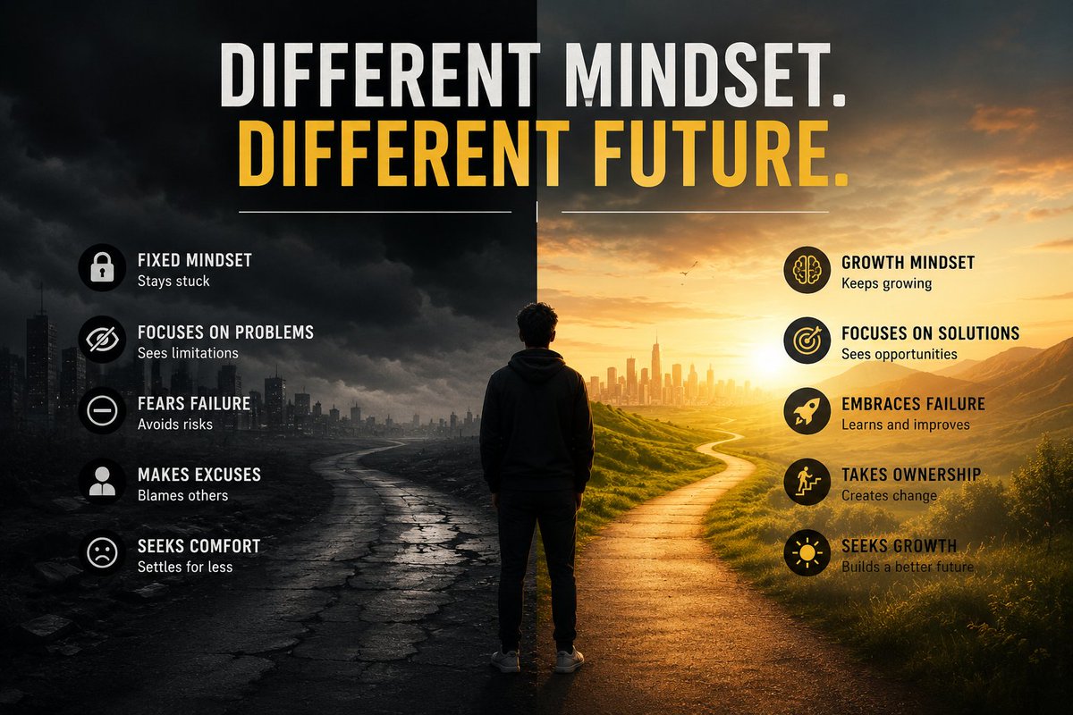 RahmatZ96879's tweet photo. Different mindset. Different future.
#life_lesson #Motivación #virałpost https://t.co/BGQLgTDD41