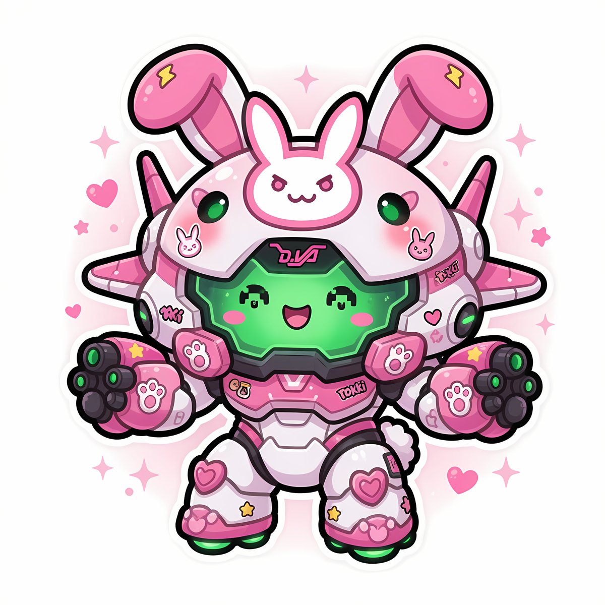 TrickyWoo_art's tweet photo. Super cute chibi Tokki MEKA! 🐰💖

Pink, fun, and full of personality - the perfect gaming mech buddy! 🩷🩷🩷

Stickers, phone cases &amp; more available on Redbubble 👇
https://t.co/6pQ4iYRVq5

[Link to FAA in comments]

#DVa #Tokki #MEKA #ChibiTokki #Overwatch #CuteSticker #chibi https://t.co/q9etOnIrJR