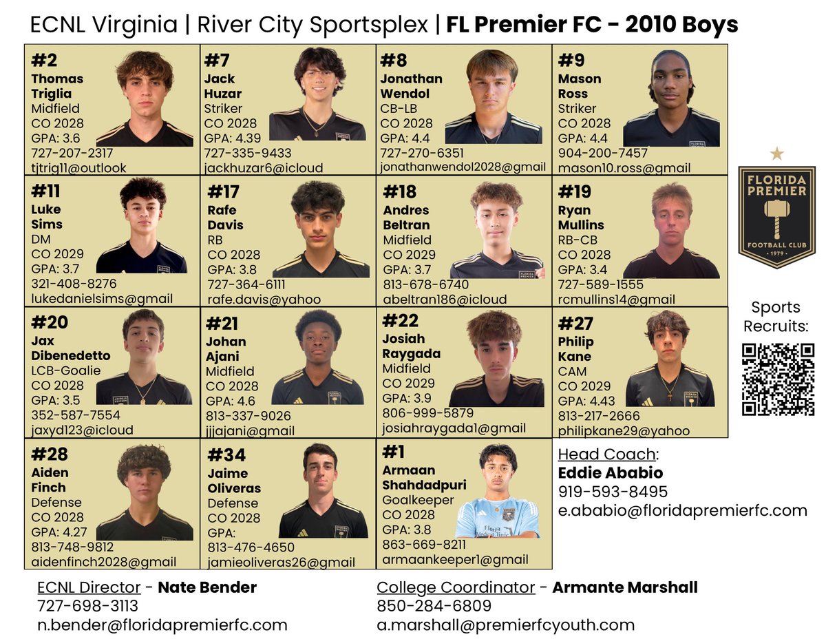 RourkeDavis17's tweet photo. Soccer Coaches where you at? 
Check out My Brother (Rafe Davis #17)
High Gpa 3.8 🔥
Baller⚽️✅✅✅
ECNL Florida Premier FC !!!
(C/O 2028) https://t.co/ijECX6AoA7