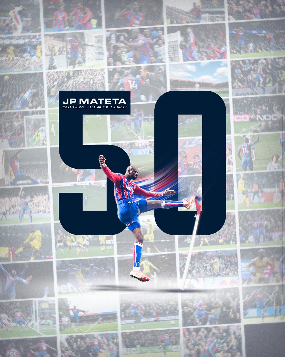 CPFC's tweet photo. 50 @premierleague goals for Jean-Philippe Mateta 👏 https://t.co/tAQR4qDLDG