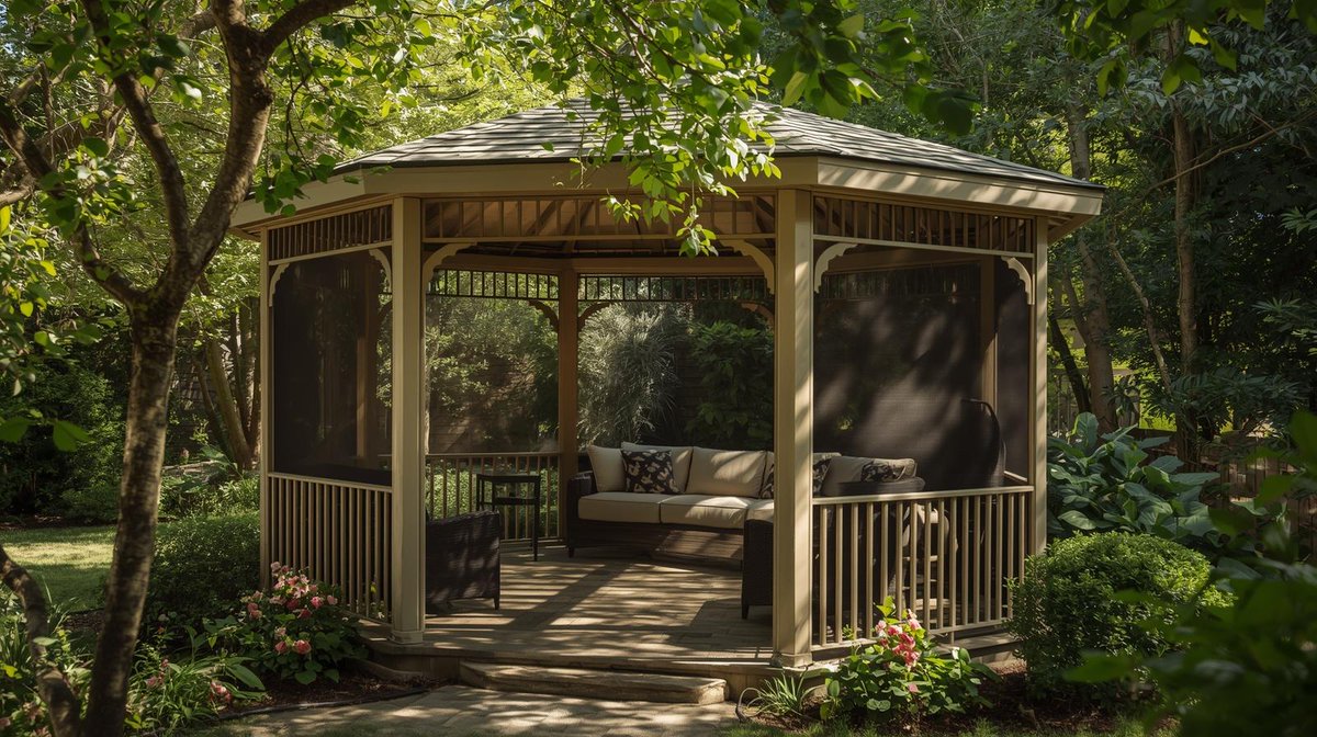 DavidSPatterson's tweet photo. Having a relaxing outdoor space is important, especially after a long day.

Thinking of adding a gazebo? We’re here to help with some great ideas! 😉

#PatioDesign #Gazebos #GazeboDesigns #GazeboDesignIdeas
 https://t.co/8KO3BIeHEF https://t.co/ifnwChMKqQ