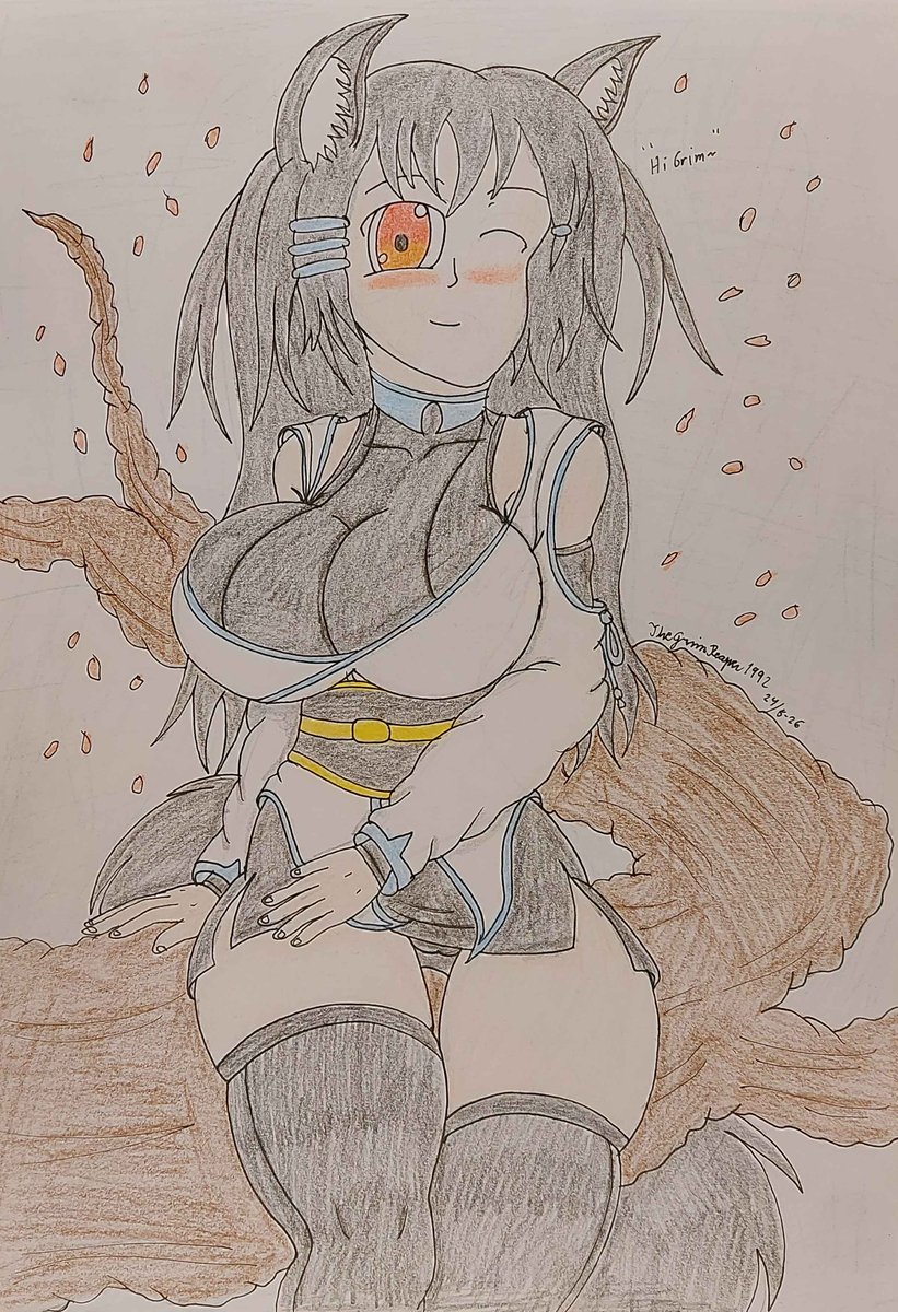 TReaper1992's tweet photo. OC Waifu Fox Girl Miyuka. 💙 https://t.co/ibt2du0Erh