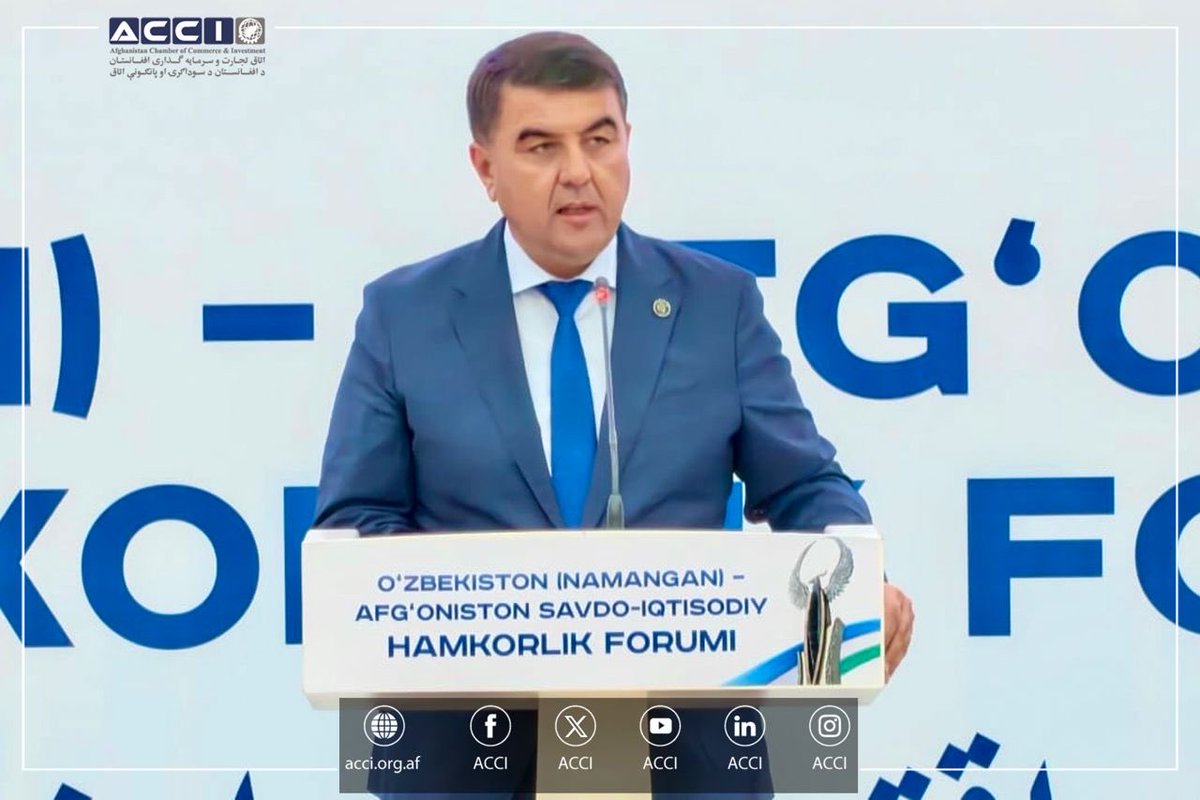 afgcci's tweet photo. ACCI Deputy for Investment led a 100-member delegation to Namangan, Uzbekistan, where B2B meetings and trade talks resulted in agreements worth $210M, strengthening bilateral trade and export cooperation. 
#ACCI https://t.co/zTaq4Ttd1e