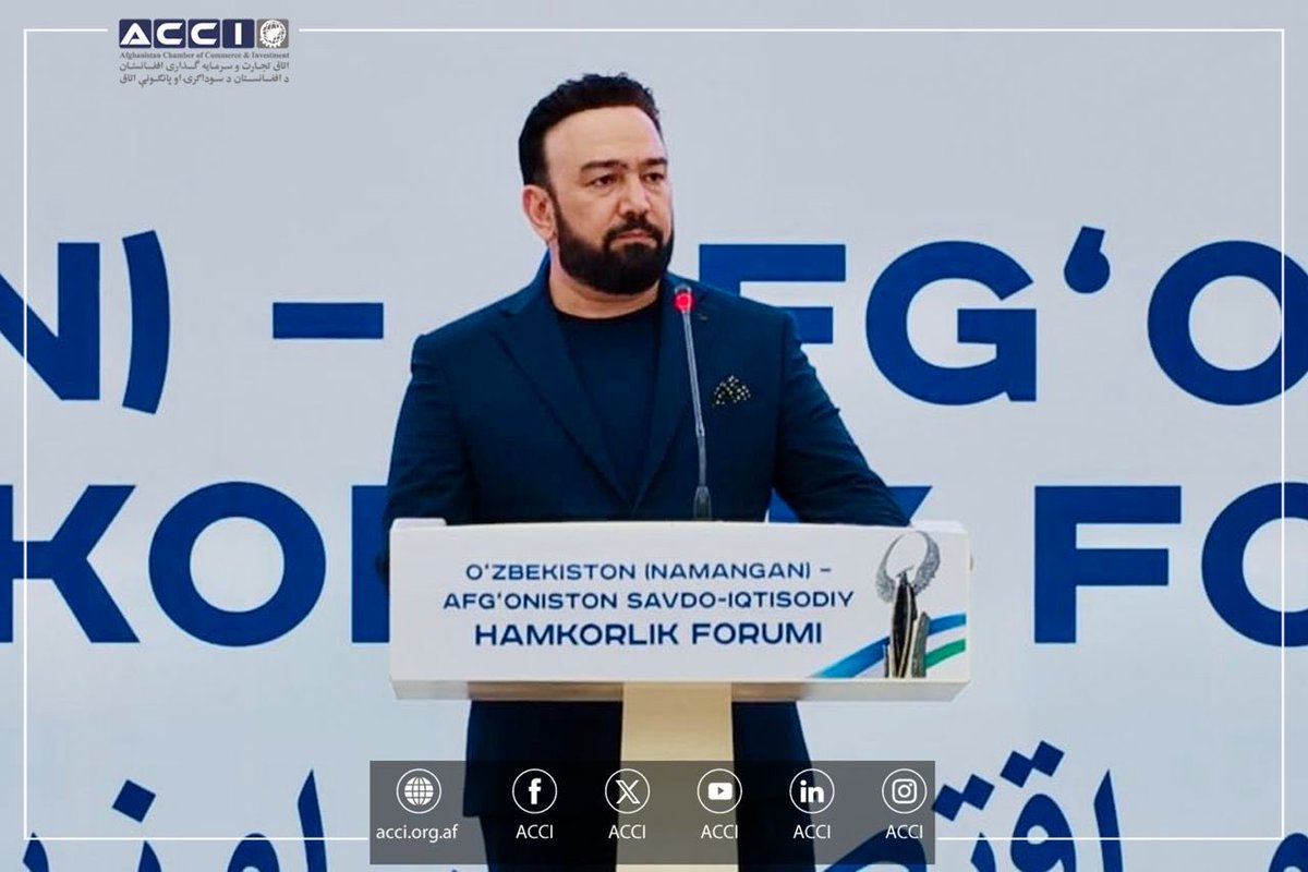 afgcci's tweet photo. ACCI Deputy for Investment led a 100-member delegation to Namangan, Uzbekistan, where B2B meetings and trade talks resulted in agreements worth $210M, strengthening bilateral trade and export cooperation. 
#ACCI https://t.co/zTaq4Ttd1e