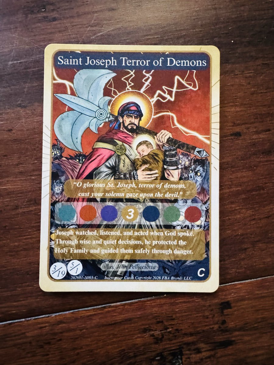 artofpell's tweet photo. St. Joseph Terror of Demons ⚡👊🔥

My 4th Saints Card. A warrior. A father. Unshaken.

Created for The Little Catholic Box.

👉 https://t.co/yYUArtgzJW

DM for commissions 🎨

#CatholicArt #SaintJoseph #ComicArt #DigitalIllustration #Procreate https://t.co/EUq1xDmsgn