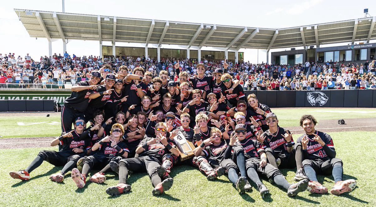 cache_poulson5's tweet photo. 2026 6A Utah High School State Baseball Champions @AmFork_Baseball.  Thank you to all of my coaches and teammates for another memorable year.  Unforgettable run with 3 Baseball State Championships 🏆 23’ 25’ 26’ under @ingy2929. What a way to end it. https://t.co/FRXLIppbXz