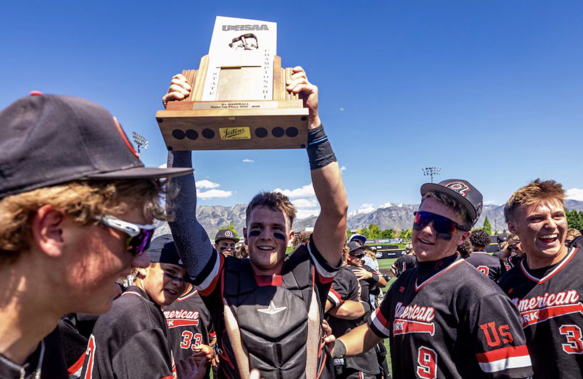 cache_poulson5's tweet photo. 2026 6A Utah High School State Baseball Champions @AmFork_Baseball.  Thank you to all of my coaches and teammates for another memorable year.  Unforgettable run with 3 Baseball State Championships 🏆 23’ 25’ 26’ under @ingy2929. What a way to end it. https://t.co/FRXLIppbXz