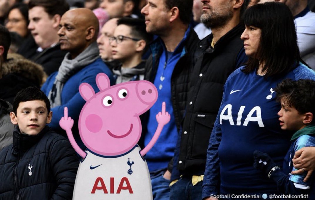 JackMac's tweet photo. WE DONT SAY THE R WORD!!!

Peppa Pig Spurs are staying up!!! https://t.co/26OFTAPnPt