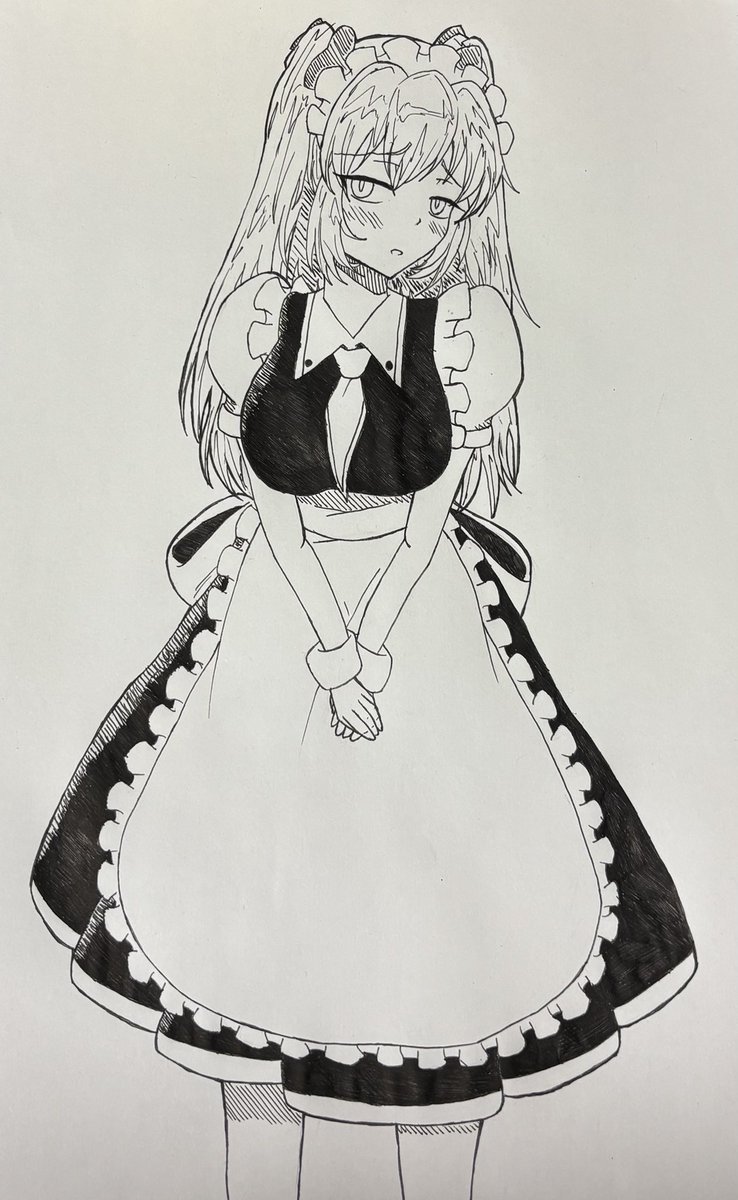 bukimiman's tweet photo. メイド服キャラ
#イラスト
#イラスト練習 https://t.co/HLiY7EbXoa