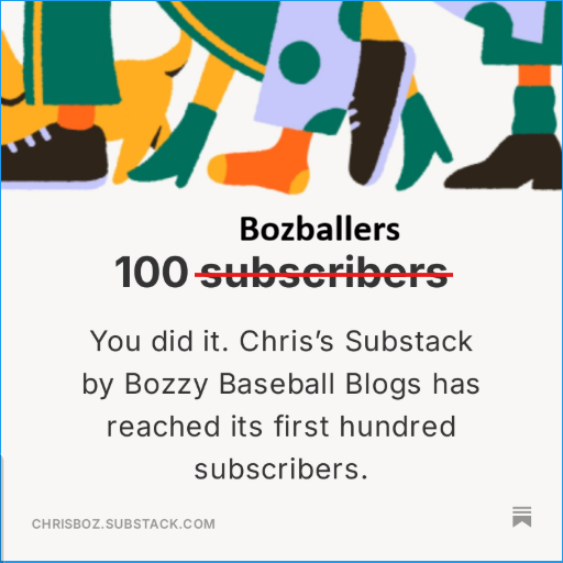 ChrisBzozowski's tweet photo. To the next 100! Stay ahead of the curve! #Bozball https://t.co/3fRHrDiexe
