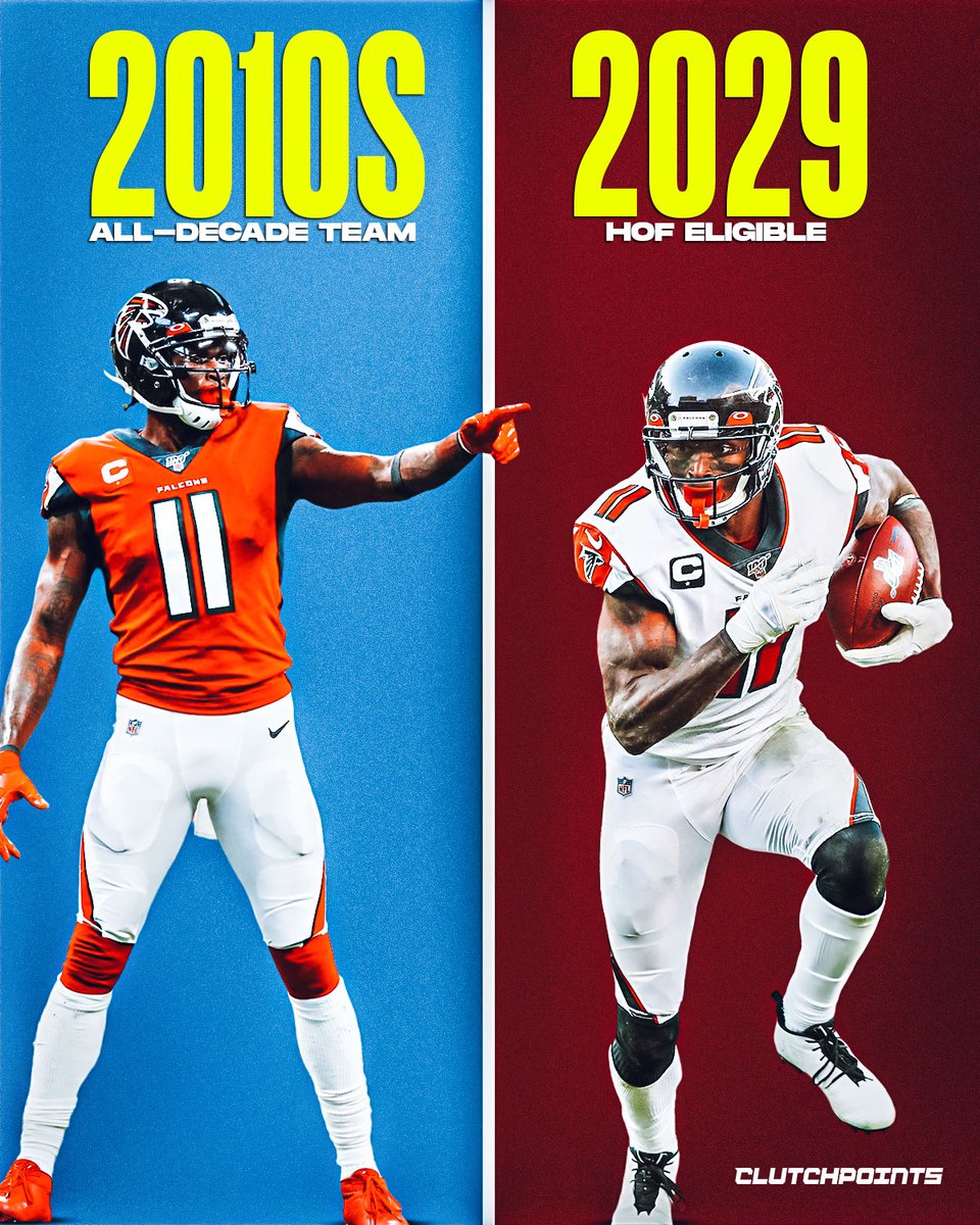 FalconsNationCP's tweet photo. One of the most physically dominant and unstoppable forces to ever step foot on a football field. Julio Jones is built for Canton. 🦅🔴
🔥 NFL 2010s All-Decade Team
🔥 Eligible for the HOF Class of 2029 https://t.co/RkiUpiW2jW