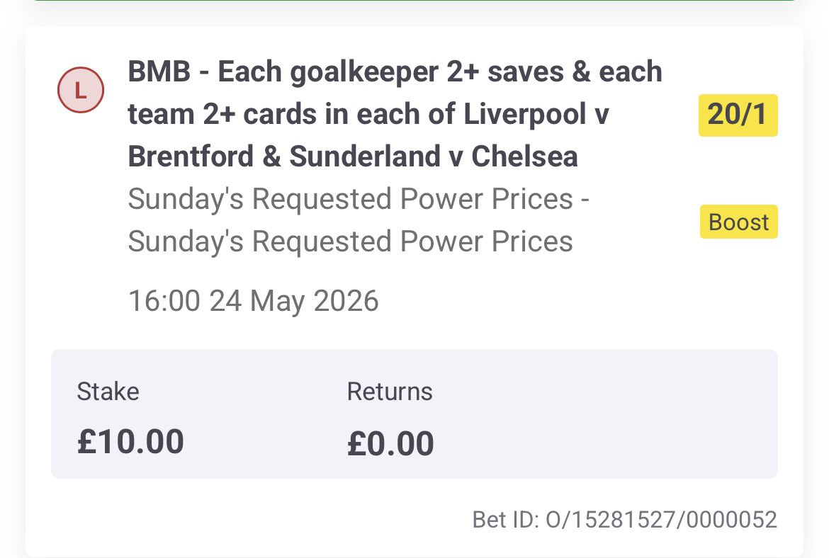 harry50pence's tweet photo. @paddypower guys gimme my money wth Alison saved a free kick at the end 😂 https://t.co/pKLVreca6z