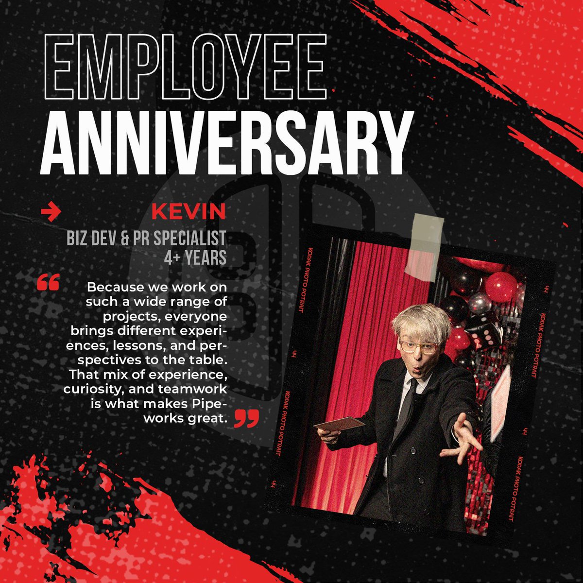pipeworks's tweet photo. 🎊 Two names that rhyme, two milestones worth celebrating. 

Kevin and Evan recently marked their Pipeworks workiversaries, and we’re proud to recognize the impact they continue to make across the studio. Please join us in celebrating both of them! 🥳 https://t.co/r00xPSthsZ