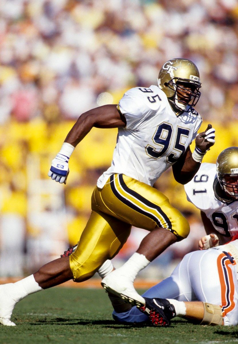 CFB_Throwbacks's tweet photo. Marco Coleman
Georgia Tech (1989–1991)
📍 Patterson Cooperative High School (OH)

A relentless pass rusher who helped power one of the best defenses in Georgia Tech history.

Coleman built a reputation as one of the ACC’s toughest defensive linemen to deal with during the Bobby Ross era, constantly creating pressure in the backfield.

📊 28 career sacks
📊 211 career tackles
📊 13 sacks during Georgia Tech’s 1990 national championship season

He constantly found ways to change games with his presence in the backfield.

* Played a major role on Georgia Tech’s 1990 national championship team
* Earned First-Team All-ACC honors twice
* Set Georgia Tech’s career sacks record at the time with 27.5 (later surpassed by teammate Coleman Rudolph, talk about a dominant duo)
* Recorded 5 sacks in a game against Maryland in 1991

🏆 First-Team All-American (1991)
🏆 2× First-Team All-ACC
🏆 Georgia Tech Athletics Hall of Fame

➡️ Selected 12th overall in the 1992 NFL Draft by the Miami Dolphins, later carving out a 14-year NFL career with the Dolphins, Chargers, Redskins, and Eagles while totaling over 65 career sacks.

After football, Coleman transitioned into coaching and eventually returned to Georgia Tech as defensive line coach.

#collegefootball #CFB #football #GeorgiaTech #YellowJackets #ACC #defense #defensiveline #passrush #footballhistory #NFL #MiamiDolphins #throwback #CollegeFootballThrowbacks