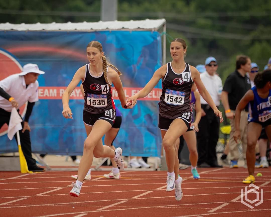 SJCSLions's tweet photo. Congratulations to the SJCS Girls 4x100m relay team for setting a new MSHSAA Class 1 state record of 50.65 seconds in Friday’s prelims! 

Relay team includes: Grace Barnes, Katie Moeck, Claire Vorderstrasse and Addy Dawson! ￼￼￼￼￼￼￼￼#sjcstrack #AllGloryToGod https://t.co/DBWEuTQAQ8