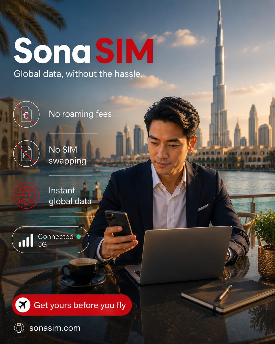 Sonasim117's tweet photo. Still buying SIM cards after landing? Why? SonaSIM gives business travelers unlimited data, instant activation, and coverage across multiple countries. Activate in 2 minutes at https://t.co/QgFWQe5v5y #WorkTrips #TravelSmart #ExecTravel https://t.co/FpuGyxGaLX