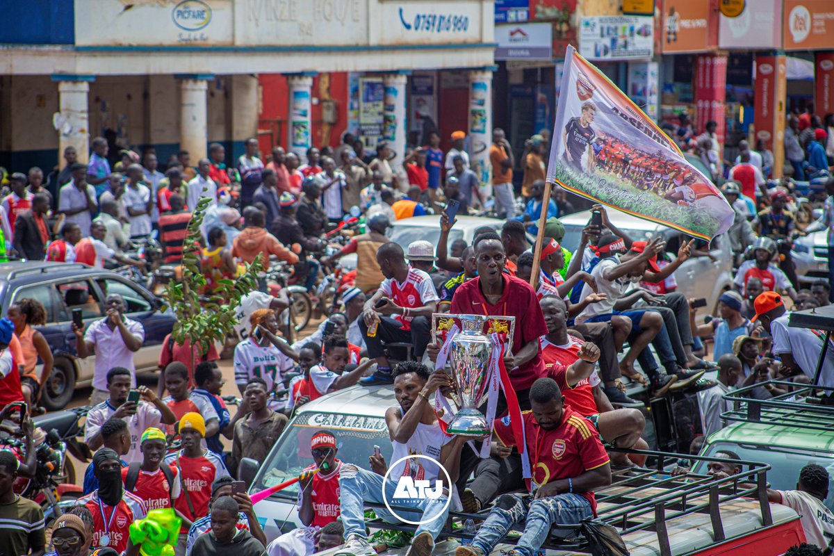 AllThingsJinja's tweet photo. "Twenty-two winters of patience and pain, now washed entirely away in a beautiful crimson rain." - It was just about a matter of time, hard work, and belief. 🥳

What a memorable day to be a gunner, especially from the adventure capital, @Jinjacity. 

#AllThingsJinja | #PL https://t.co/PyMZ8juqIv