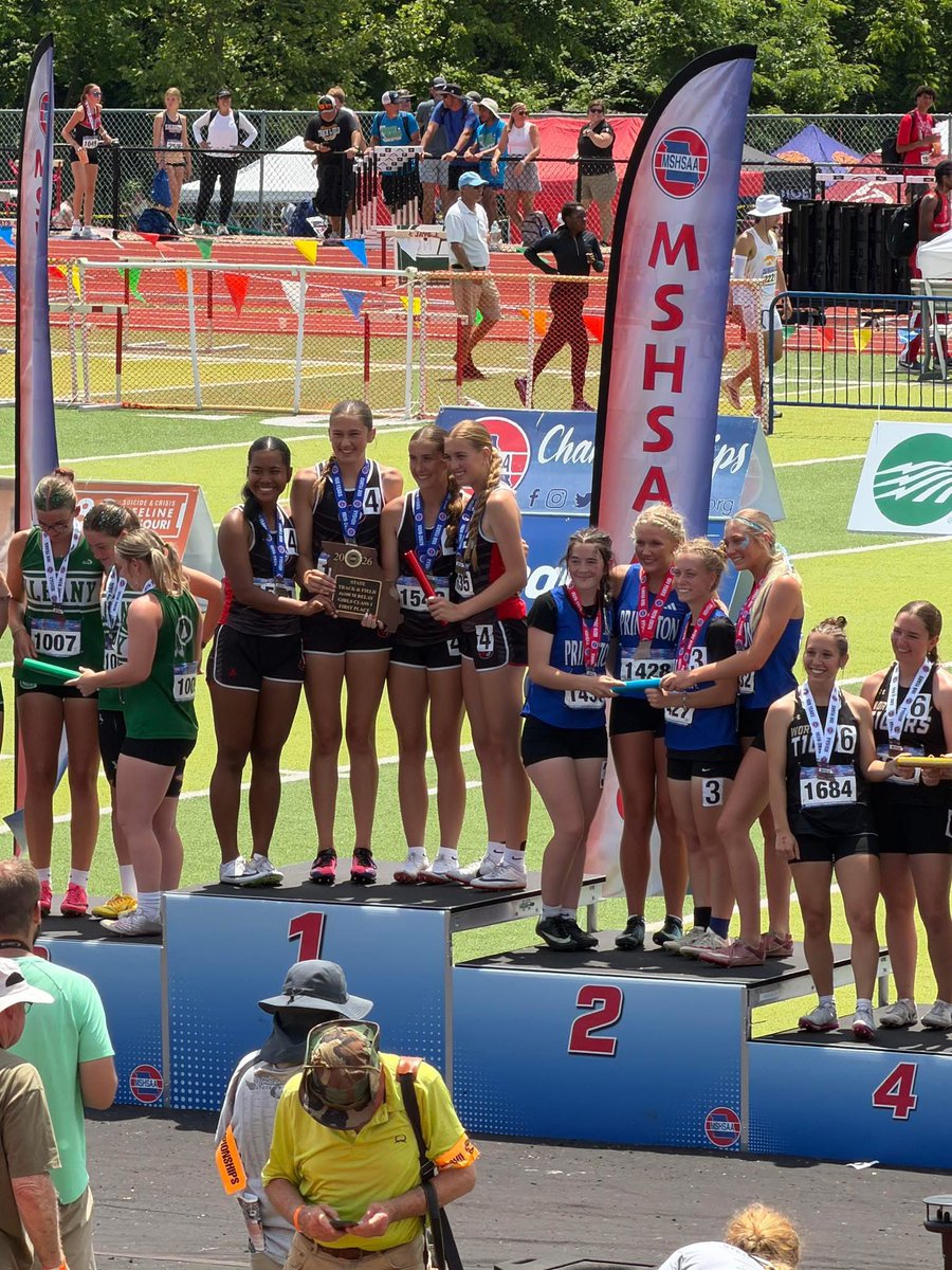 SJCSLions's tweet photo. Congratulations to the SJCS Girls Track Team 4x100m Relay Team in placing 1st at State today with the time of 50.89!! 

Relay Team: Grace Barnes, Katie Moeck, Claire Vorderstrasse, &amp; Addy Dawson. So proud of you!! #sjcstrack #AllGloryToGod￼ https://t.co/RJ1yRrwl48