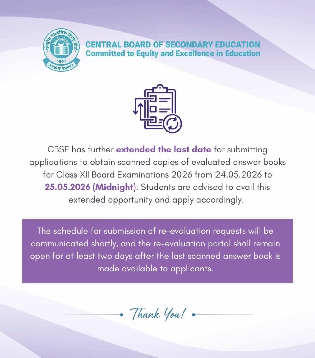 SubrajitJITU's tweet photo. @cbseindia29 Extended till tomorrow midnight, 25th May https://t.co/ZX8WTLeio1