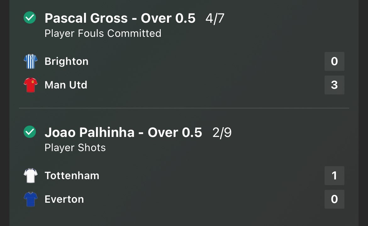 NoakesBets's tweet photo. Gross/Palhinha ✅

Forest Shots/Burnley Throws ✅ https://t.co/dBrdm3RoHB