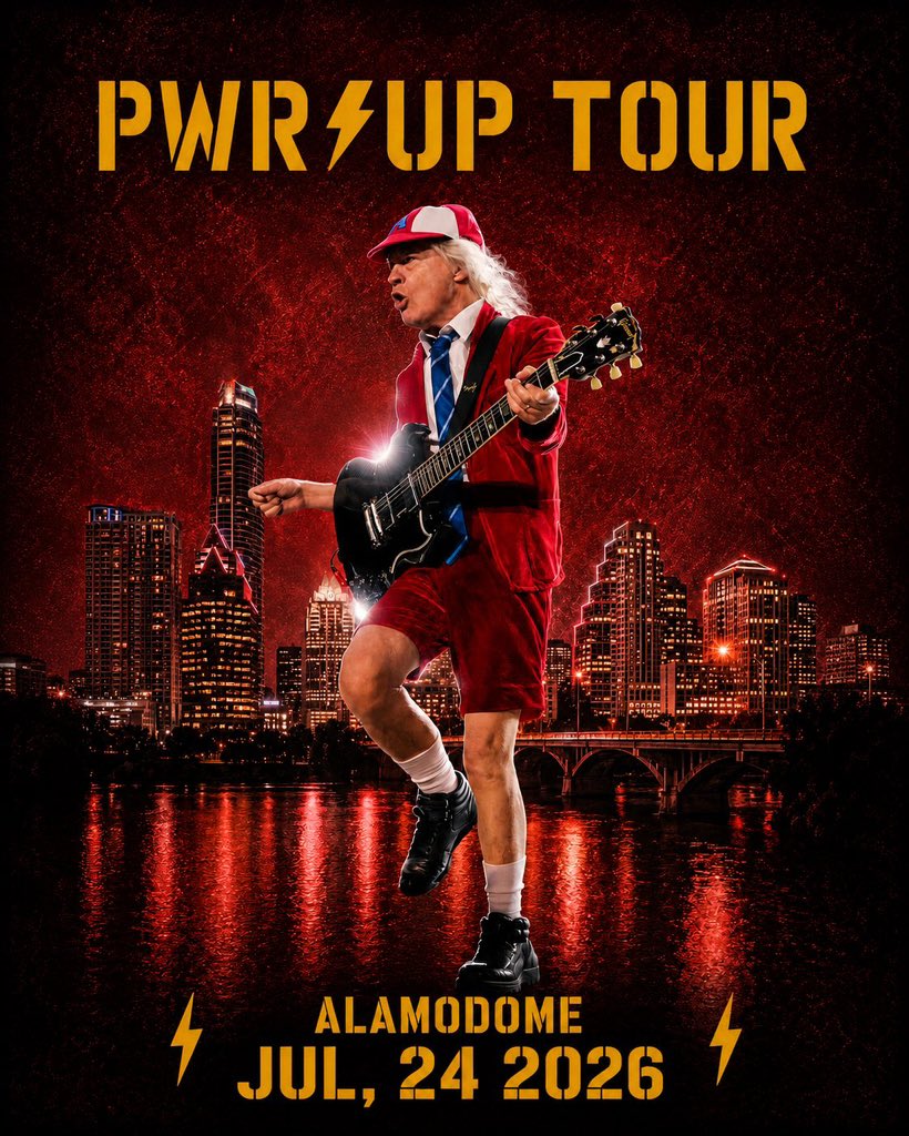 AngusYoung55253's tweet photo. Two months until the #PowerUpTour comes to San Antonio, TX! ⚡️ Tickets on sale now on telegram 
https://t.co/E6ZHl1Uxnw https://t.co/vInb1B4263
