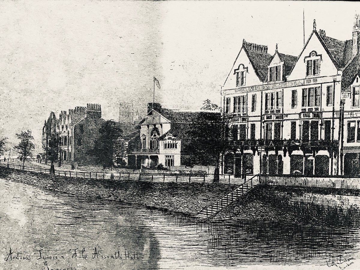 MorMac13's tweet photo. @Jim_Newlands @G4rve @HighlandHistory @InvMAG Yes, the 4 dormers on the other side of the river identified it for me! Seems to be before the Palace Hotel was built. This drawing was posted on Facebook :) https://t.co/LBWC3fzp2j