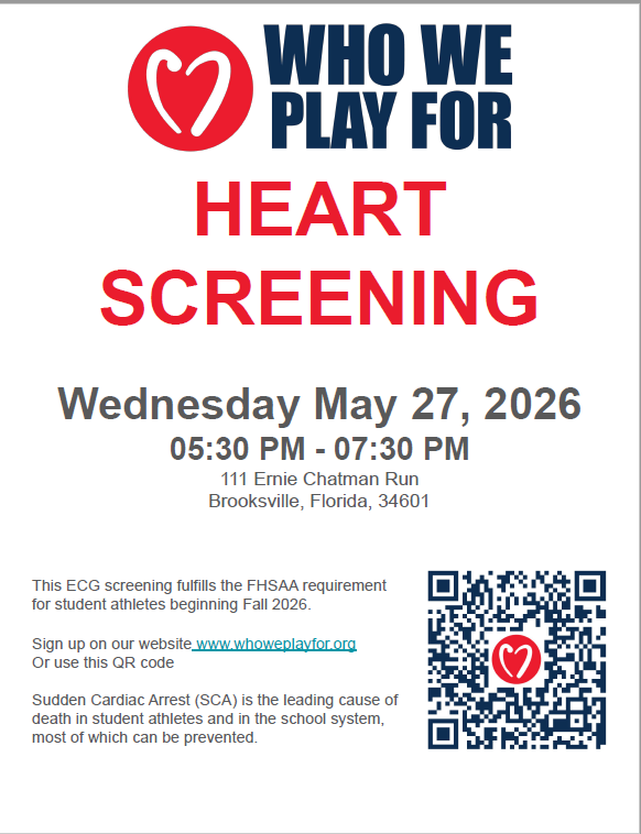 CHSBearsFB's tweet photo. Incoming Freshman athletes must complete this EKG Screening and upload certificate into Athletic Clearance in order to participate this summer and upcoming Fall Season. https://t.co/9c1LzOVoPP