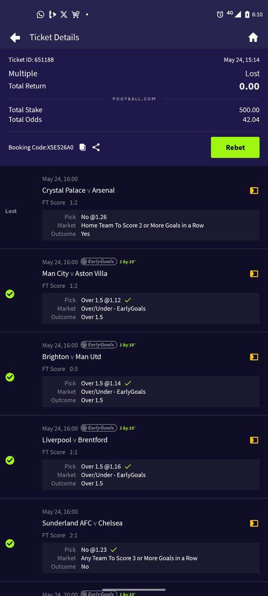 AbiolaXavier's tweet photo. @Footballcomglob 
This is cheating and reaping at the highest level 
Return my bet back, my games are still ongoing 
Ole , thief https://t.co/C87RYXeITy